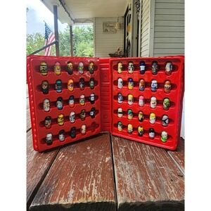 Large Lot Of 49 Mighty Beanz With Red Handled Carrying Case Season 2, Some Rare